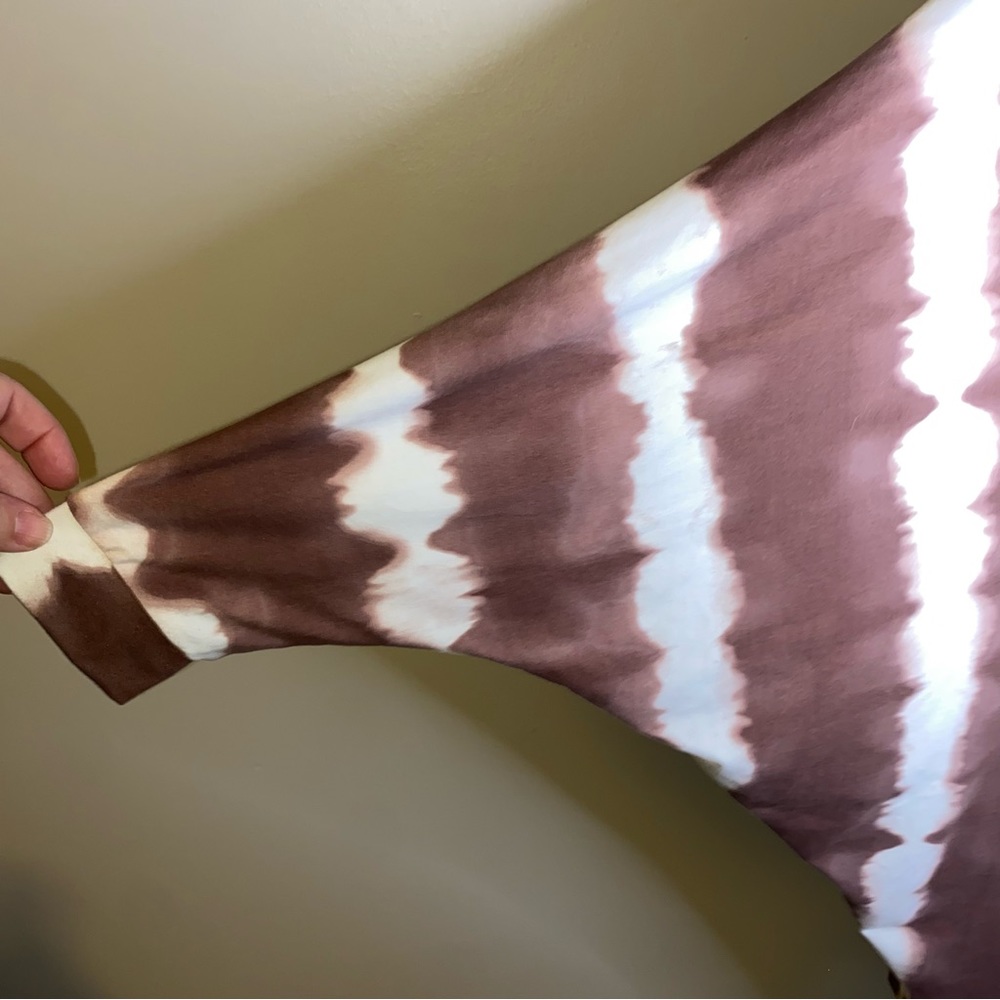 Callie Mac open front oversized tie dye dolman sleeve knit cardigan brown Small - Picture 5 of 7